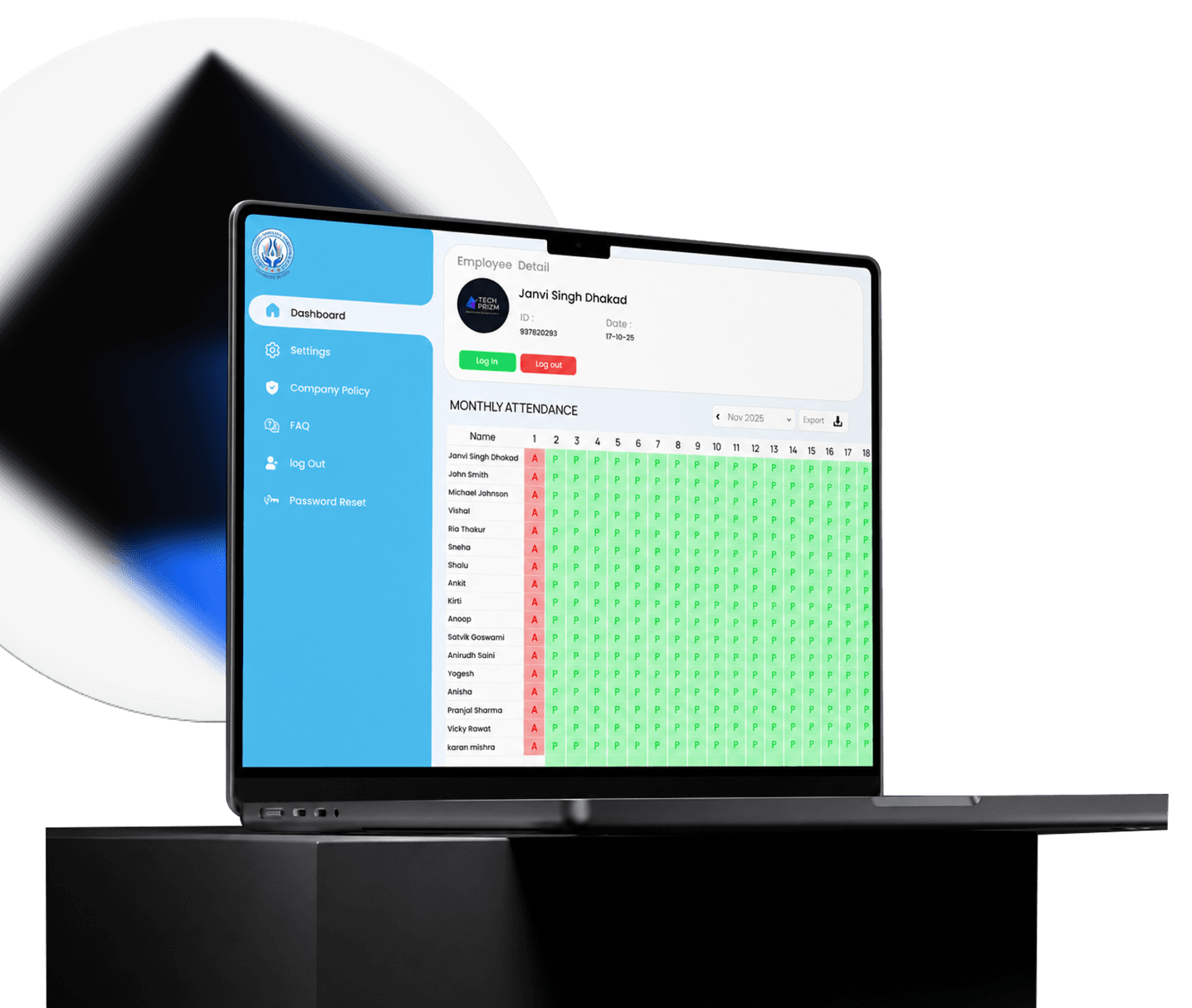 Leave management dashboard
